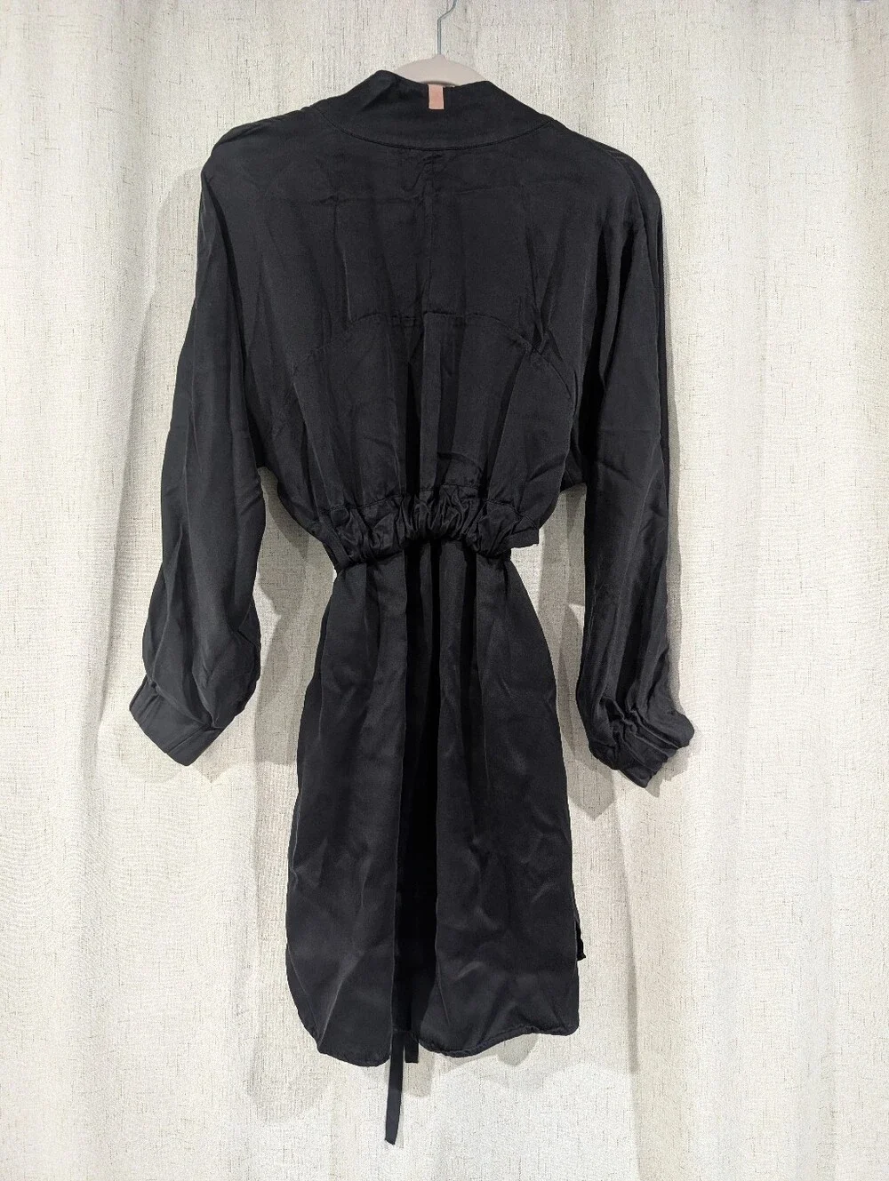 Lunya Washable Silk Robe Immersed Black XS/S - Picture 4 of 8